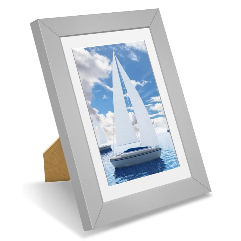 ناسيال إطارات الصور Nacial مقاس 5 × 7 بوصة، مجموعة من 4 إطارات صور لعرض الصور مقاس 4 × 6 مع عرض حصيرة صورة مقاس 5 × 7 بدون إطارات صور حصيرة مجمعة للجدار أو سطح الطاولة - Image 2